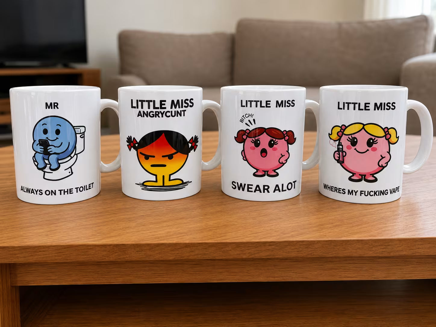 Unique Mr. Men Inspired Novelty Cups - UV & LASER CREATIONS