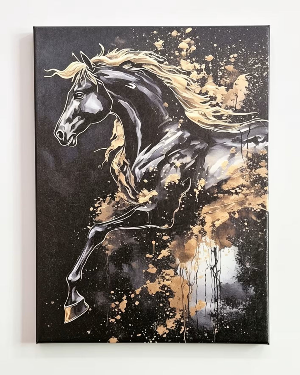 Abstract Dark Horse Canvas Art Set