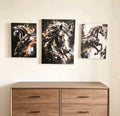 Abstract Dark Horse Canvas Art Set