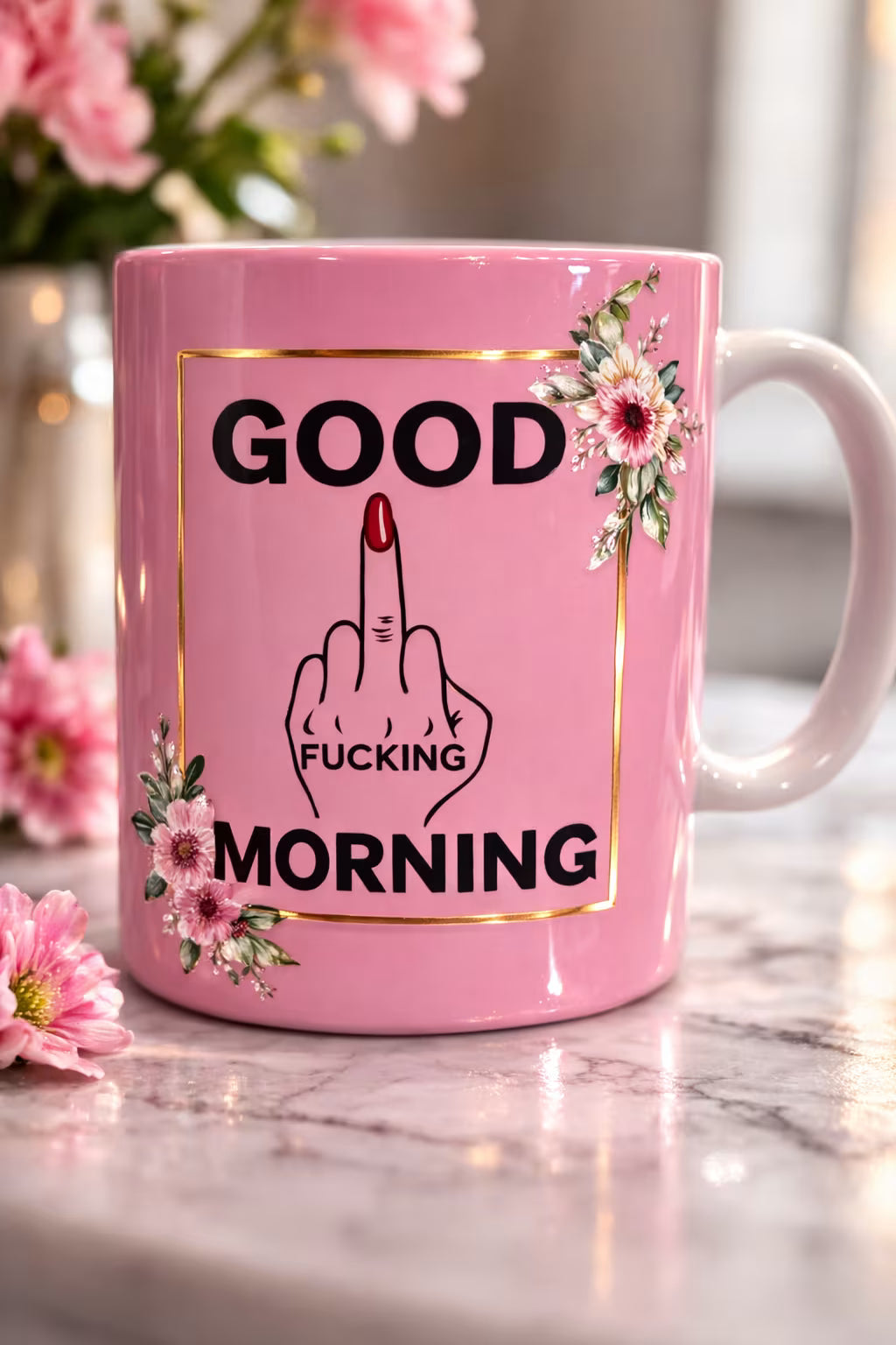 Novelty Good Morning Coaster + Cup - UV & LASER CREATIONS
