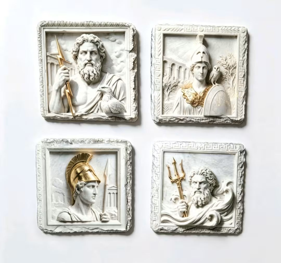 Greek Gods Slate Coaster Set Of 4 - UV & LASER CREATIONS