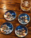 Skull Rider Stone Coasters for Whiskey - Set of 4 - UV & LASER CREATIONS