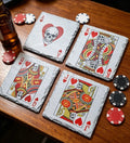 Playing Card Slate Coaster Set - Jack, Queen, King, Ace - UV & LASER CREATIONS