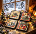 Holiday Slate Coaster Sets for Christmas Decor - UV & LASER CREATIONS