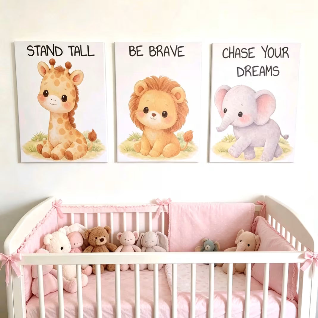 Nursery Safari Canvas Art Set