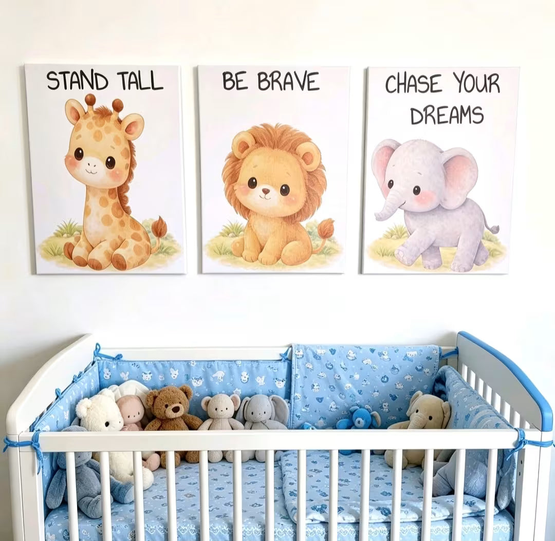 Nursery Safari Canvas Art Set