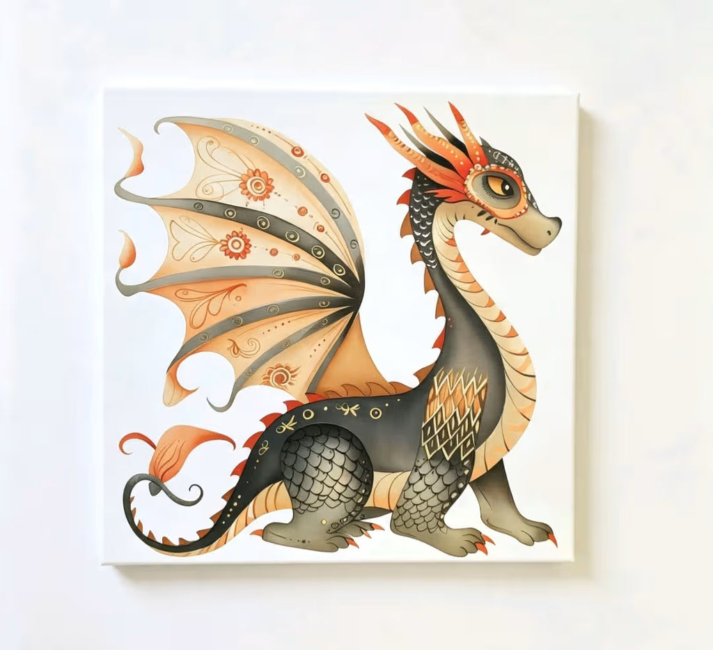 Knights and Dragon child's canvas art set - UV & LASER CREATIONS