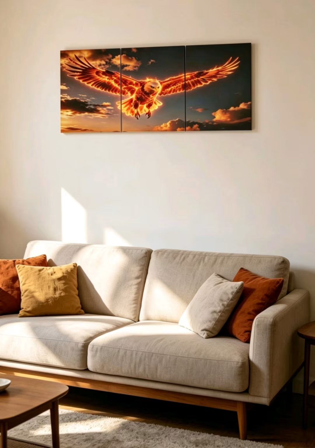 Golden Magma Eagle Canvas Art Print