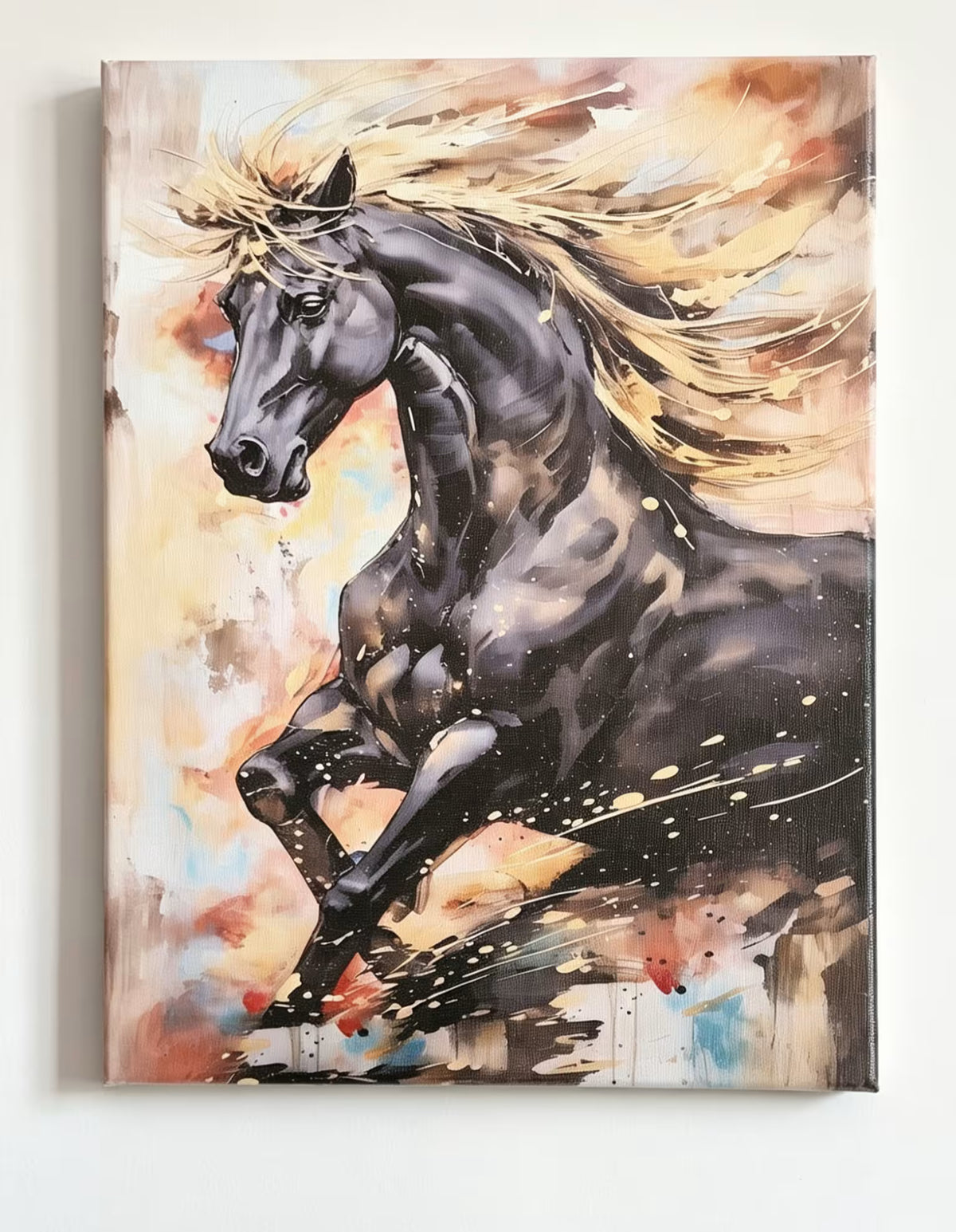 Flaming Horse Abstract Art Print Set