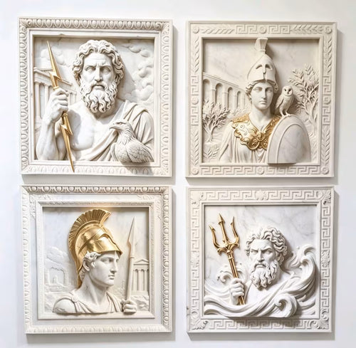 4-Piece Greek Gods Canvas Art Collection - UV & LASER CREATIONS