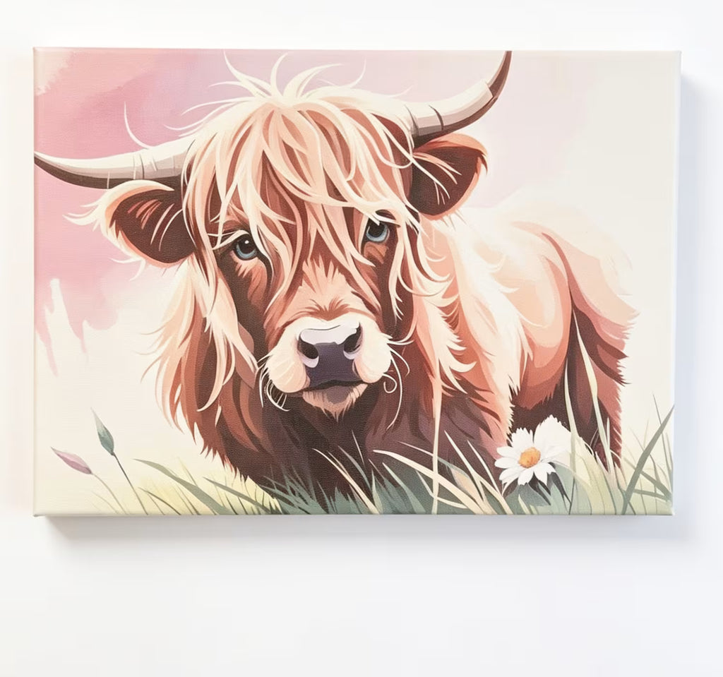 Highland Cow Canvas Art Set
