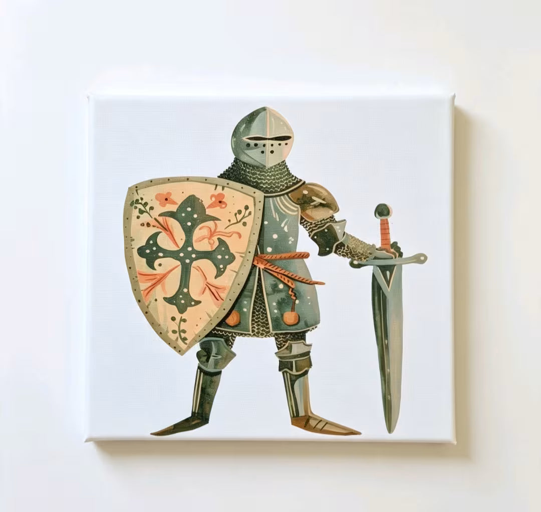 Knights and Dragon child's canvas art set - UV & LASER CREATIONS