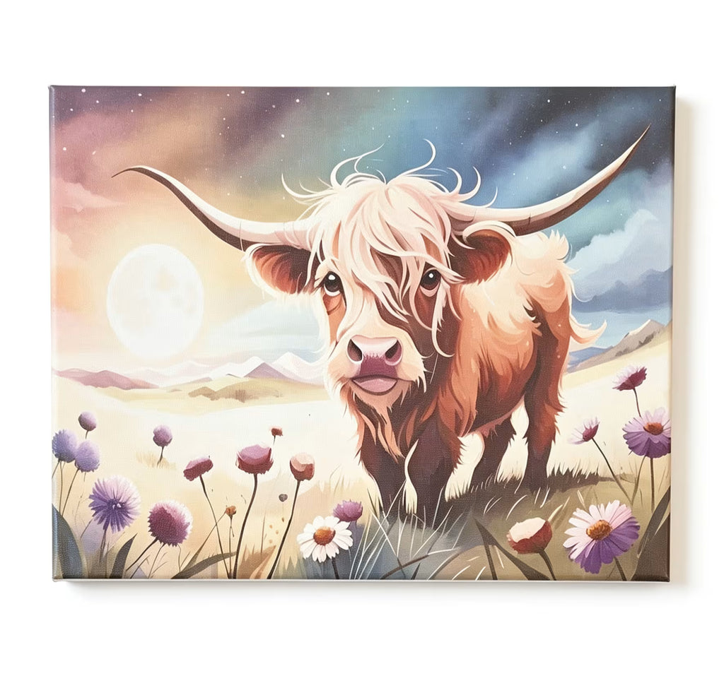 Highland Cow Canvas Set 3 piece
