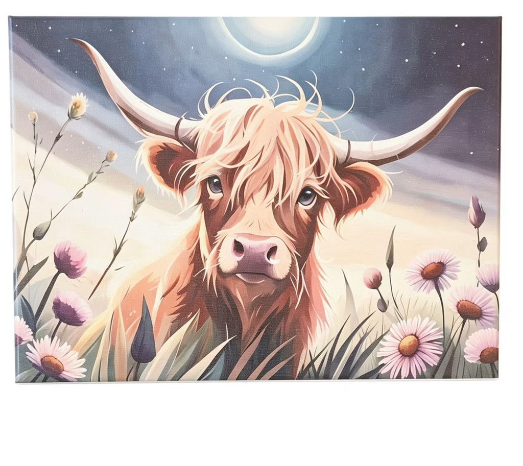 Highland Cow Canvas Set 3 piece