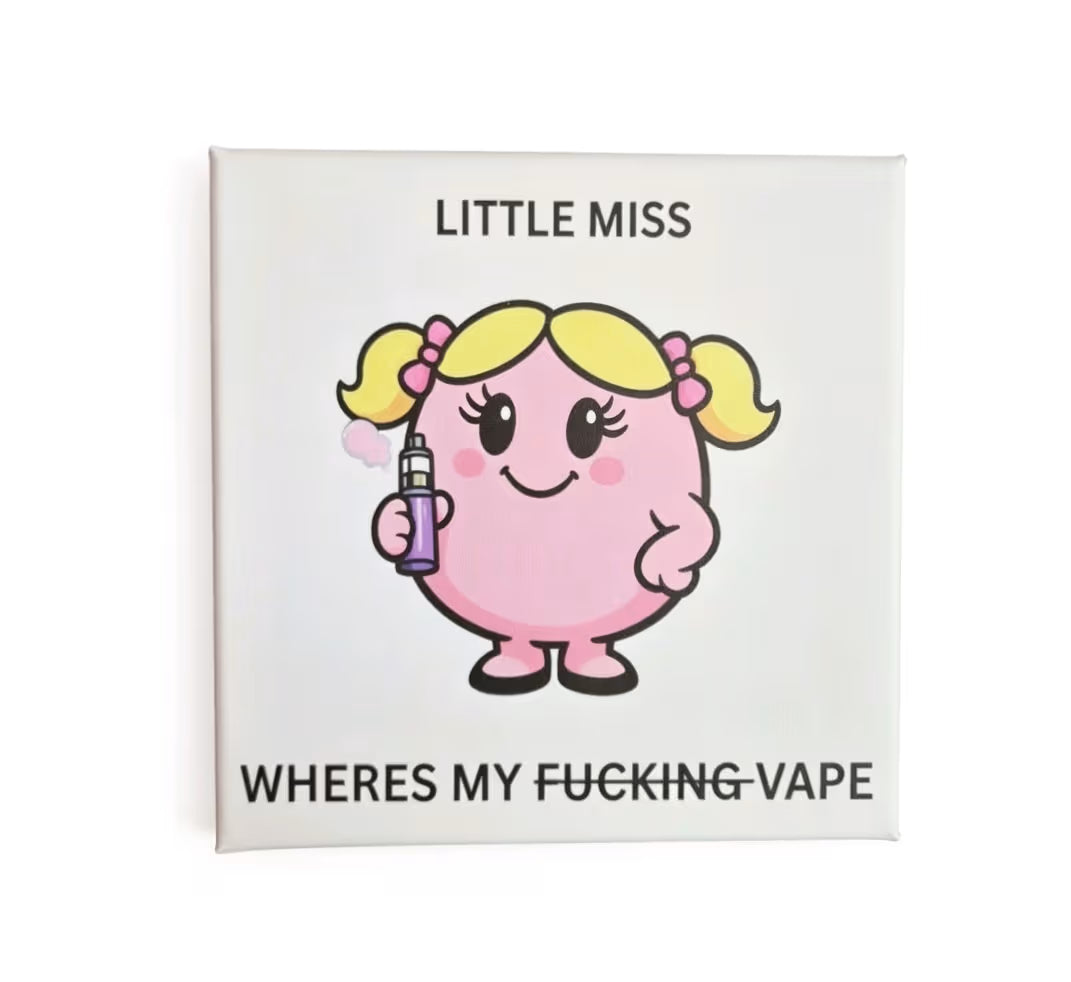 Mr men inspired novelty canvas art (little miss wheres my vape)