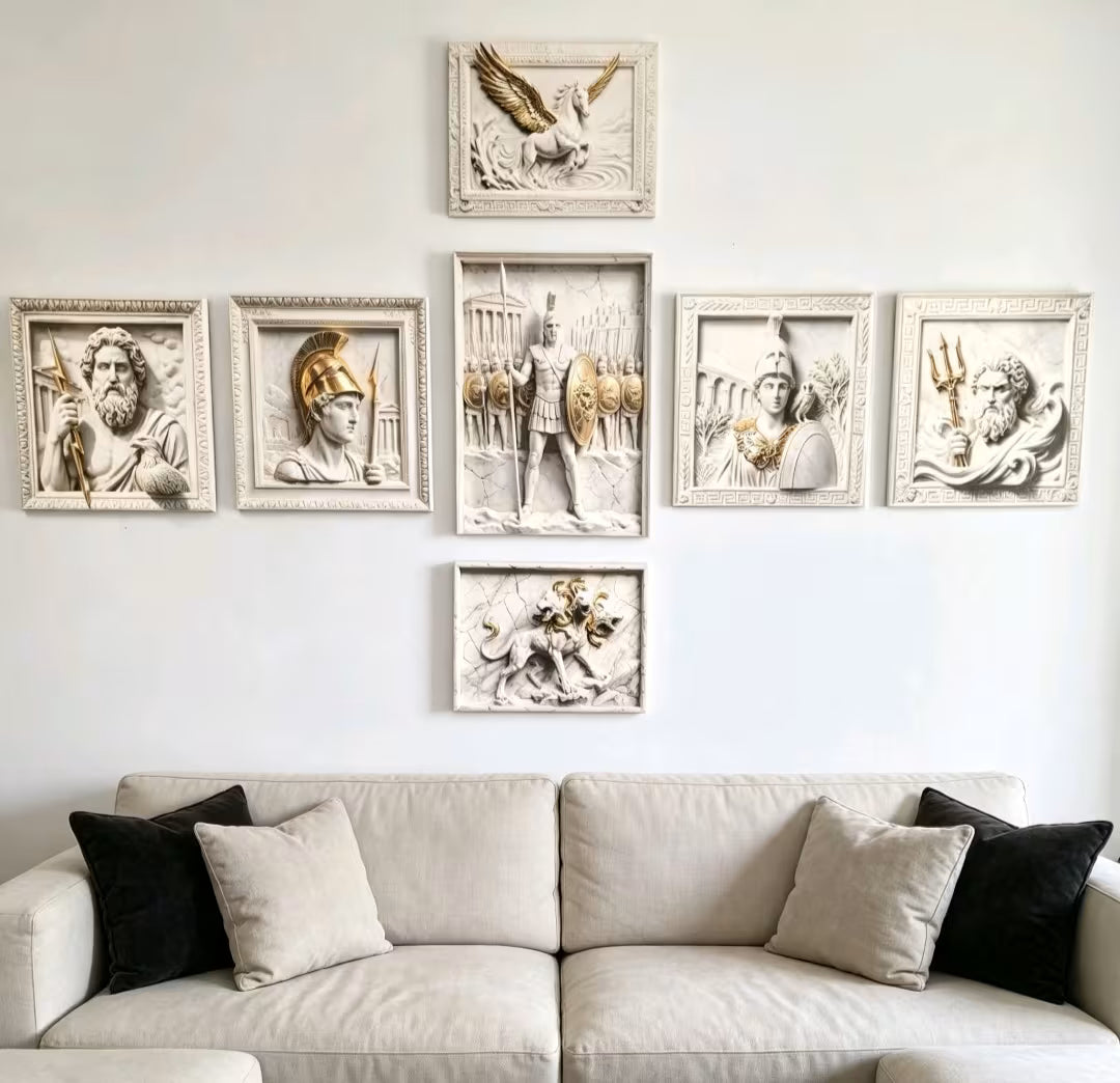 Ancient Greek Gods , Achilles, Pegasus & Cerberus Canvas Art full set