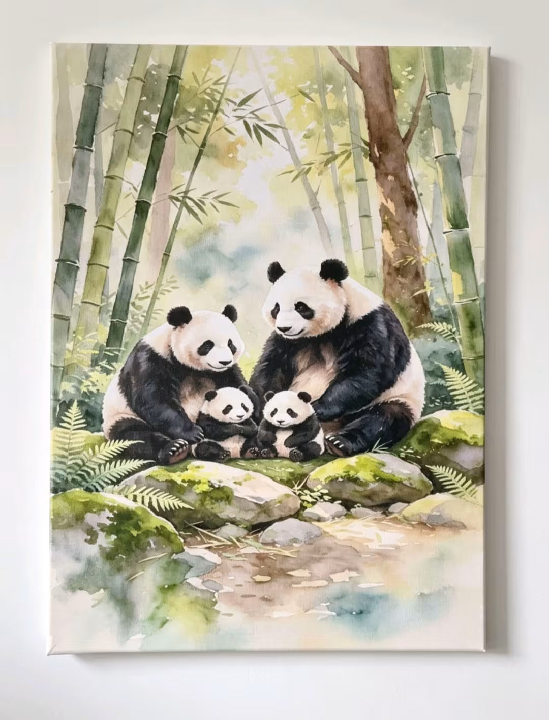 Panda Family Three Piece Canvas Art Set