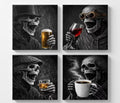 Drinking Skulls Canvas Set of 4