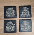 Skull Slate Whiskey Coasters