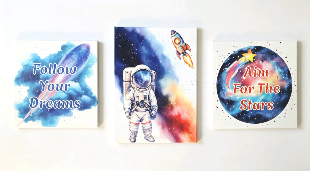 Space Canvas Art Set for Kids - 3 Piece - UV & LASER CREATIONS