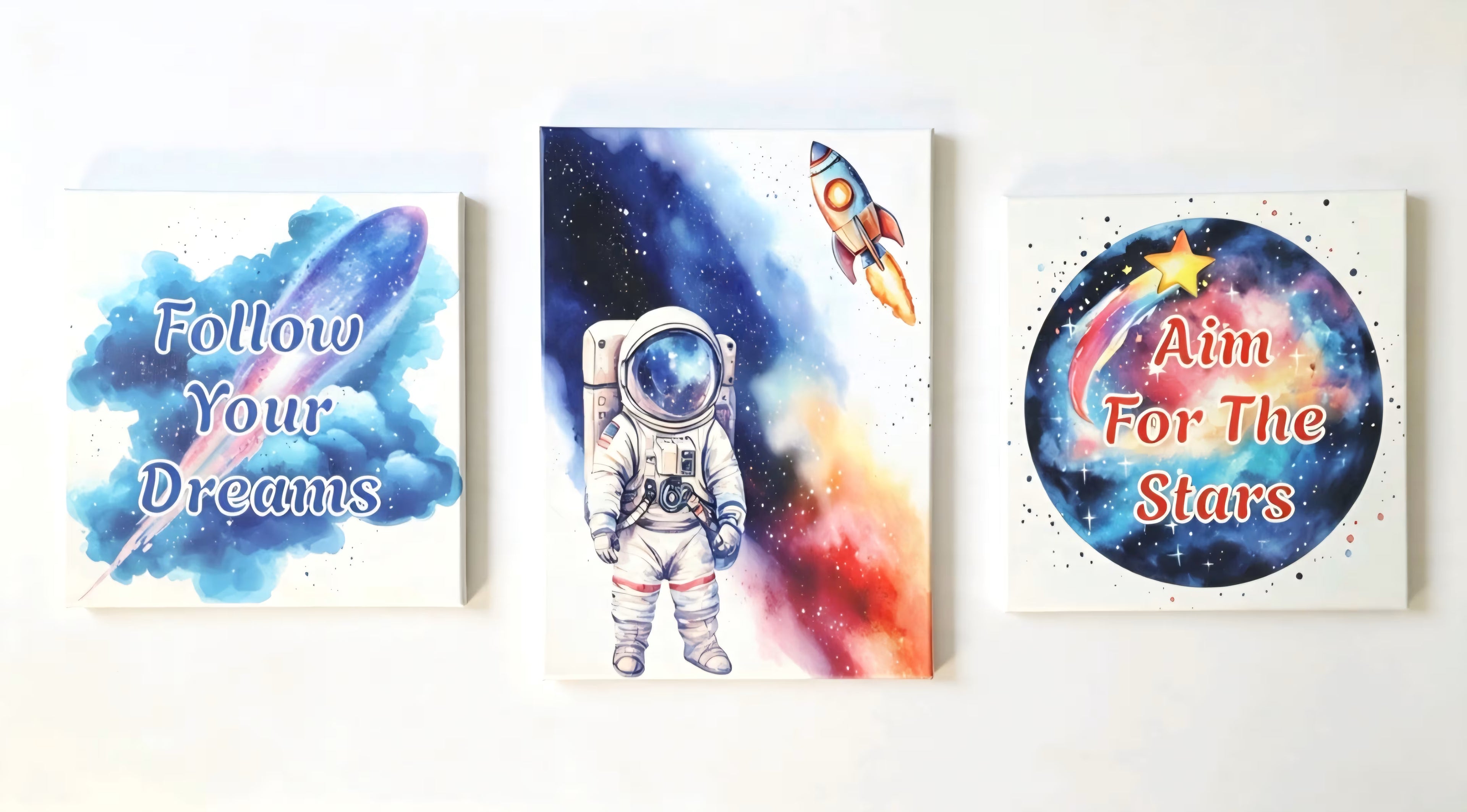 Space Canvas Art Set for Kids - 3 Piece - UV & LASER CREATIONS