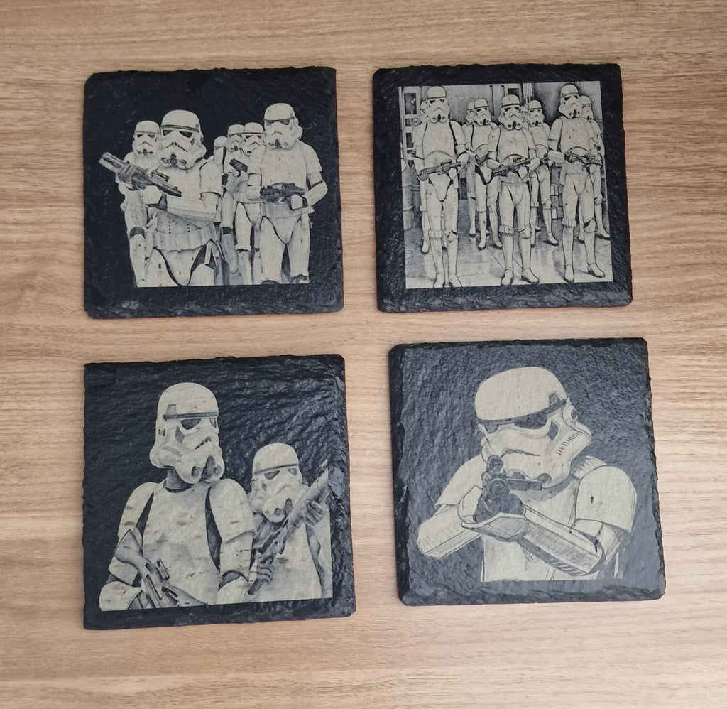 Star Wars Storm Trooper Slate Set of 4 - UV & LASER CREATIONS