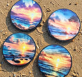 Beach Sunset Slate Coaster set of 4