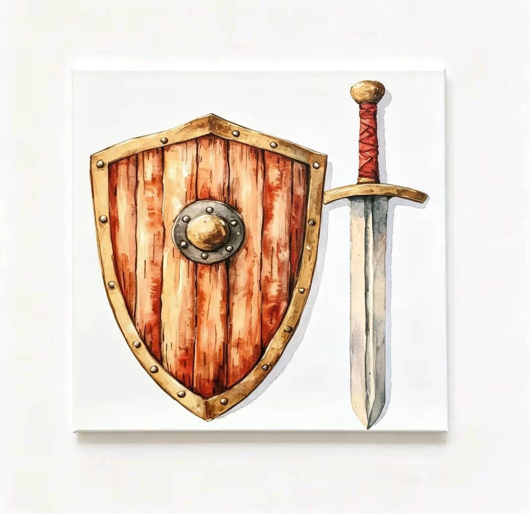 Knights and Dragon child's canvas art set - UV & LASER CREATIONS