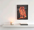 Fire Magma Wolf Print on Canvas